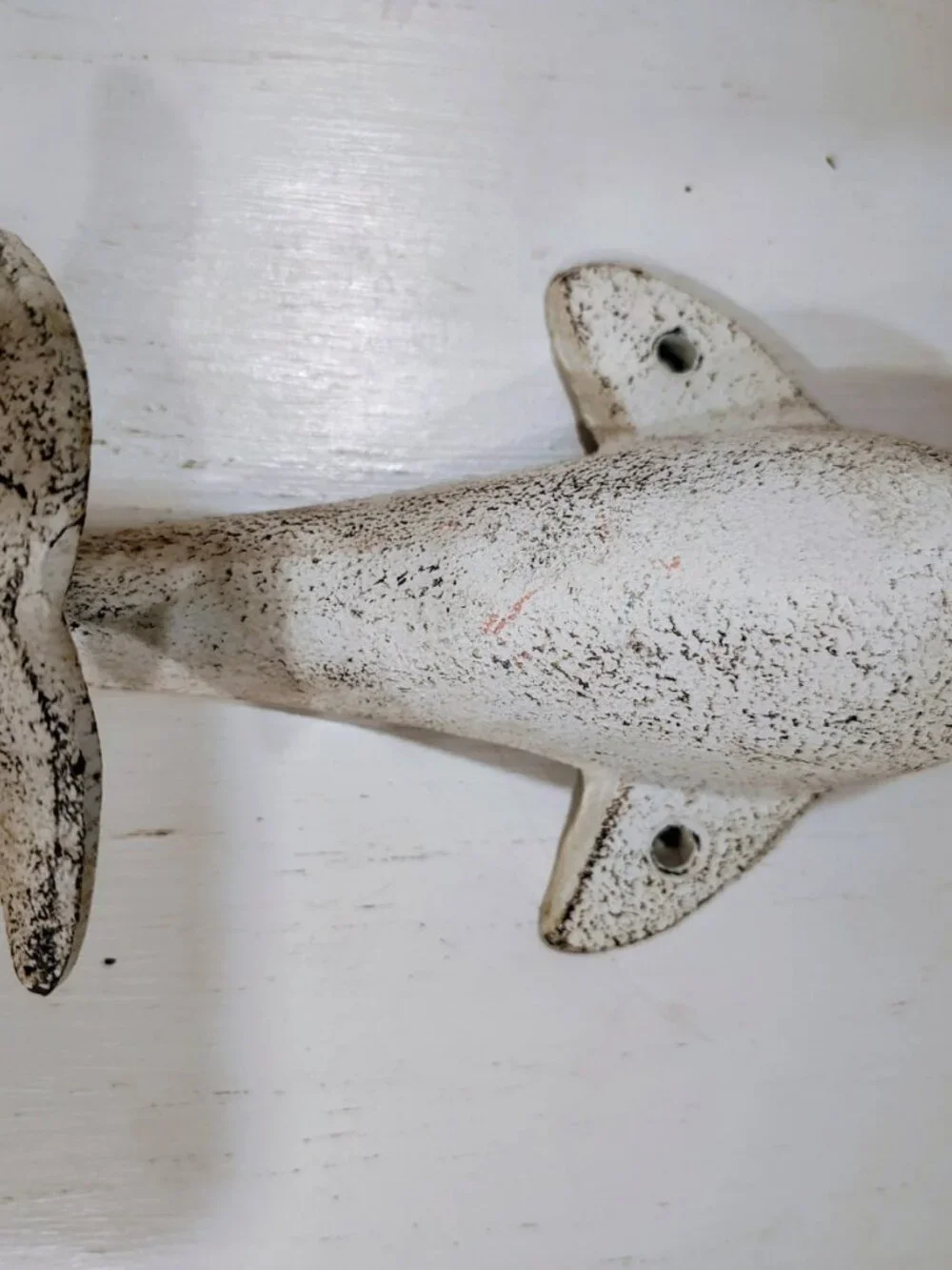 NWOT Cast Iron White Dolphin Towel Clothes Hook